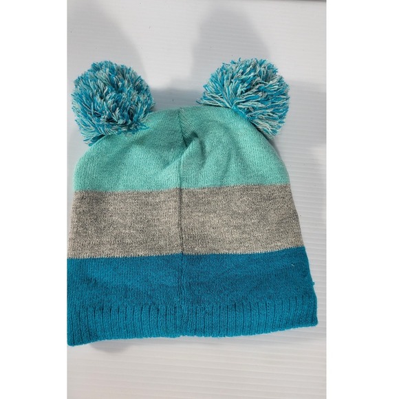 Owl Pom Pom Beanie Hat Winter Knit Warm Fleece Lined OSFM - Picture 2 of 6